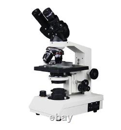 1500x Professional Binocular Biology Student Microscope w SEMI PLAN Objectives