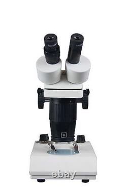 20-40x Professional Quality Binocular Stereo Microscope w Top Bottom Light Stand