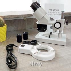 20X-30X-40X-60X-80X Illuminated Stereo Microscope with Fluorescence Ring Light