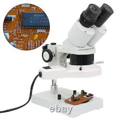 20X-40X-60X-80X Illuminated Stereo Microscope with External Fluorescent Ring Light