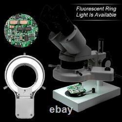 20X-40X-60X-80X Illuminated Stereo Microscope with External Fluorescent Ring Light