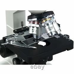 2500X Binocular LED Compound Microscope+Prepared &Blank Slides+Lens Paper+Covers