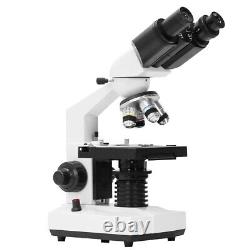 40X-2500X Binocular Compound Microscope with 2 Layer Mechanical Stage LED UK