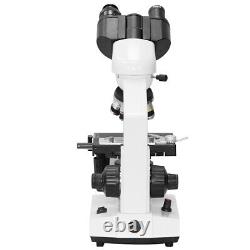 40X-2500X Binocular Compound Microscope with 2 Layer Mechanical Stage LED UK