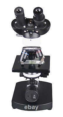 800x Binocular Compound LED Microscope with SEMI PLAN Optics & Movable Condenser