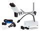 Amscope 10x-20x Binocular Stereo Microscope Boom Arm W Led Gooseneck+5mp Camera