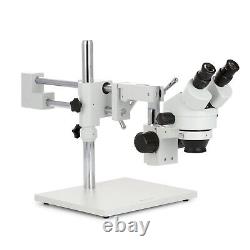 AmScope 3.5X-45X Binocular Stereo Zoom Microscope on Boom Stand + 5MP Camera