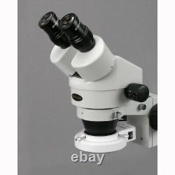 AmScope 3.5X-90X Binocular Stereo Microscope +144 LED Light +Ball Bearing Stand