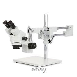 AmScope 3.5X-90X Binocular Stereo Zoom Microscope with Double Arm Boom Stand