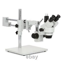 AmScope 3.5X-90X Binocular Stereo Zoom Microscope with Double Arm Boom Stand