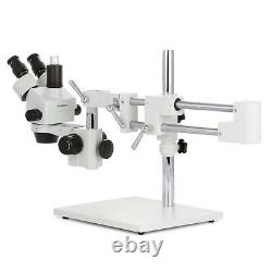 AmScope 3.5X-90X Binocular Stereo Zoom Microscope with Double Arm Boom Stand