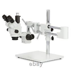 AmScope 3.5X-90X Binocular Stereo Zoom Microscope with Double Arm Boom Stand