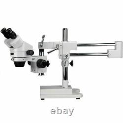 AmScope 3.5X-90X Stereo Boom Industrial Microscope with Fiber Optic Dual Lights