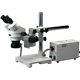 Amscope 3.5x-90x Stereo Zoom Boom Inspection Microscope + Fiber Optic Ring Light