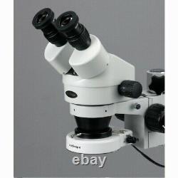 AmScope 3.5X-90X Stereo Zoom Microscope on Boom Stand with 80 LED Ring Light