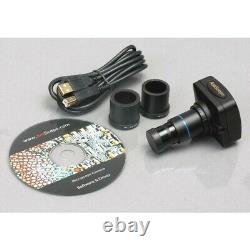 AmScope 3.5X-90X Trinocular Boom Stand Stereo Microscope +5MP Camera +LED Light