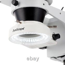 AmScope 3.5X-90X Zoom Magnification Inspection Stereo Microscope 80-LED Light