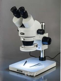 AmScope 3.5X-90X Zoom Stereo Inspection Microscope with 64-LED Ring Light