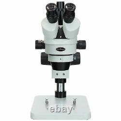 AmScope 3.5X-90X Zoom Trinocular Stereo Microscope with Table Pillar Stand