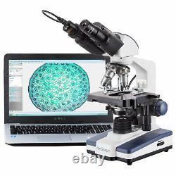 AmScope 40-2000X Binocular Compound Microscope 3D Stage+1.3MP Digital Camera LED