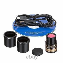 AmScope 40-2000X Binocular Compound Microscope 3D Stage+1.3MP Digital Camera LED