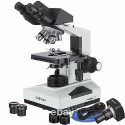 AmScope 40X-2000X Biological Lab Microscope +3MP Camera for Video + Still Images