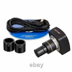 AmScope 40X-2000X LED Binocular Digital Compound Microscope and 14MP Camera