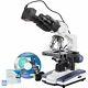 Amscope 40x-2500x Led Binocular Compound Microscope 14mp Camera + 50pc Slides