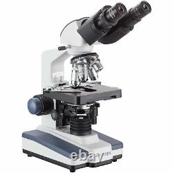 AmScope 40X-2500X LED Binocular Compound Microscope 14MP Camera + 50pc Slides