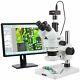 Amscope 7-45x Zoom Stereo Microscope 1.3mp Digital Camera Led Light Multi-use