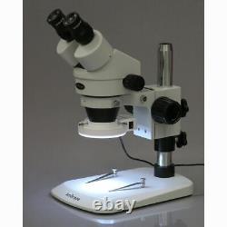 AmScope 7X-45X Inspection 64-LED Zoom Stereo Microscope Pillar Stand Multi-Use