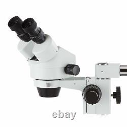 AmScope 7X-45X Stereo Binocular Microscope with LED Fiber-Optic Ring Light