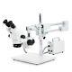 Amscope 7x-45x Zoom Stereo Dual-arm Boom Microscope +led Fiber Optic Ring Light