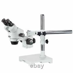 AmScope 7X-90X Stereo Zoom Microscope with Single Arm Boom Stand