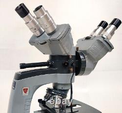 American Optical Spencer Series 10 Dual Illuminator Microscope 4X 10X, 45X, 100X