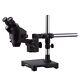 Amscope 3.5x-180x Black Stereo Zoom Microscope With Single Arm Boom Stand