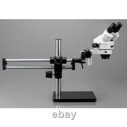 Amscope 3.5X-45X Binocular Stereo Microscope on Ball Bearing Boom Stand