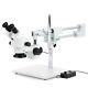 Amscope 3.5x-45x Binocular Stereo Zoom 144 Led Microscope+double Arm Boom Stand