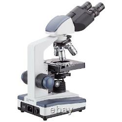 Amscope 40-2000X Binocular LED Compound Microscope+5MP Camera+Book+Sample Slides