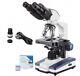 Amscope 40x-2000x Binocular Led Compound Microscope + 0.3mp Camera + 50 Slides