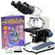 Amscope 40x-2000x Binocular Led Compound Microscope + Blank Slides +slips+ Book