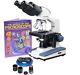 Amscope 40x-2000x Binocular Led Compound Microscope Kit + 1.3mp Camera + Book