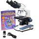 Amscope 40x-2000x Binocular Led Compound Microscope Kit +. 3mp Camera + Book