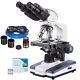 Amscope 40x-2500x Binocular Led Compound Microscope + 3mp Camera + Slides + Book