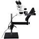 Amscope 7x-45x Articulating Stand Zoom Microscope +base Plate+144-led Ring Light