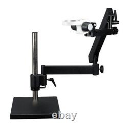 Amscope 7X-45X Articulating Stand Zoom Microscope +Base Plate+144-LED Ring Light