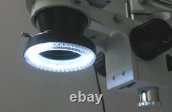 Amscope 7X-45X Binocular Stereo Zoom Microscope 144 LED on Single Arm Boom Stand