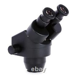 Amscope 7X-45X Binocular Zoom Power Stereo Microscope Head Widefield View Black