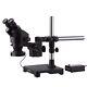 Amscope 7x-45x Stereo Zoom Microscope W 80 Led Light-single Arm Boom Stand Black