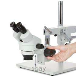 Amscope 7X-90X Binocular Stereo Zoom Microscope +56 LED Light on Double Arm Boom